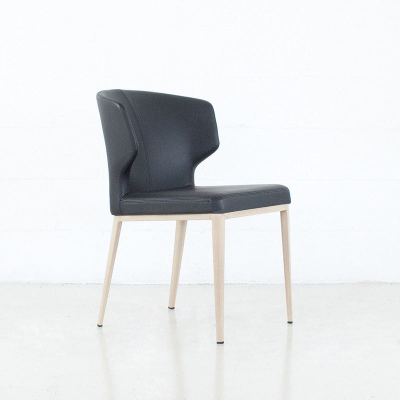 PB-20CAB Dining Chair Faux Leather -Natural Wood Imprint Base