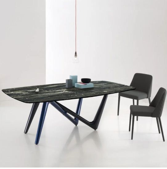 PB-26ESS  BRZ/Glass Rectangular Dining Table- 95"L