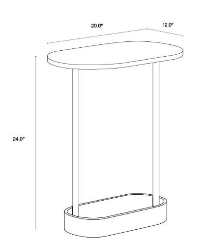 PB-06EDE End Table  - Marble Top