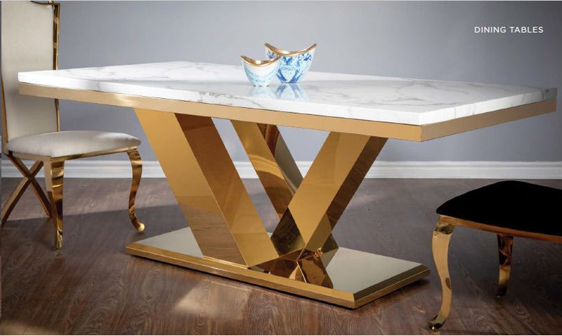 PB-22BAY Dining Table- Faux Marble