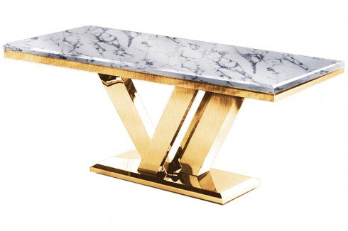 PB-22BAY Dining Table- Faux Marble