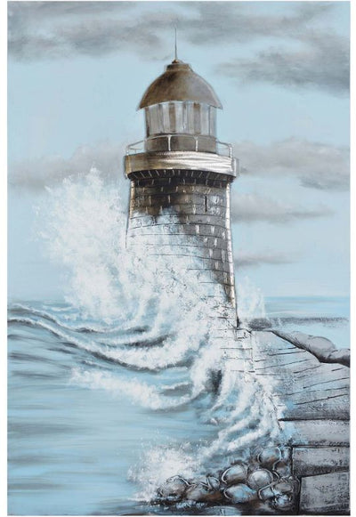Light House in Sea” 3D Oil Painting on Canvas