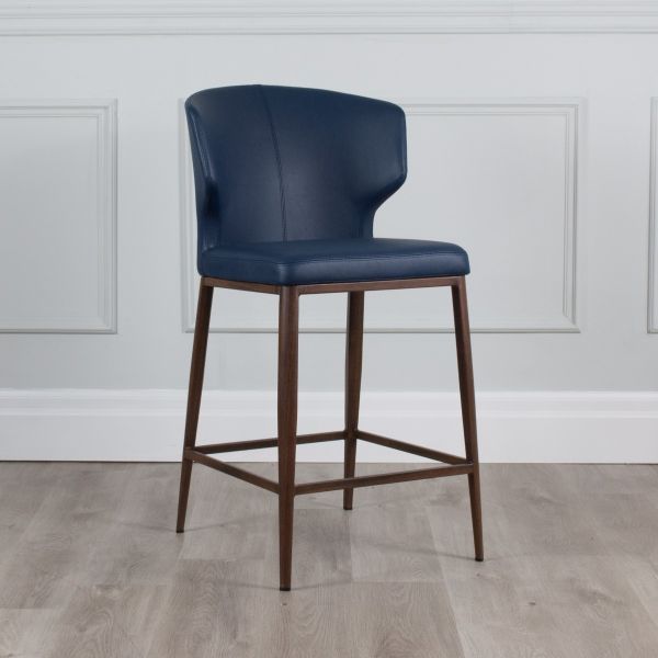 PB-20CAB Faux Leather Counterstool - Walnut Imprint Base