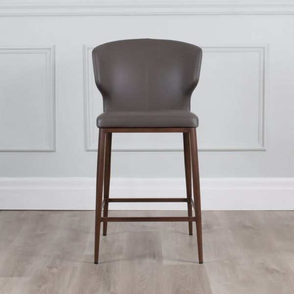 PB-20CAB Faux Leather Counterstool - Walnut Imprint Base