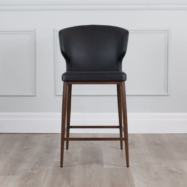 PB-20CAB Faux Leather Counterstool - Walnut Imprint Base