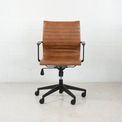PB-20  Office Chair - Low Back Nylon Frame- Vintage PU