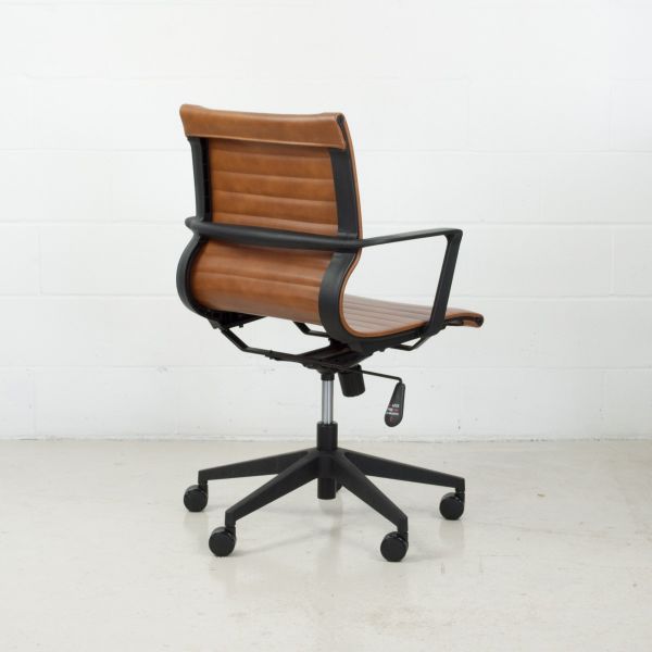 PB-20  Office Chair - Low Back Nylon Frame- Vintage PU
