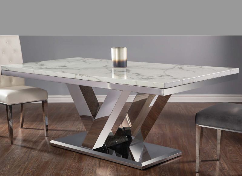 PB-22BAY Dining Table- Faux Marble