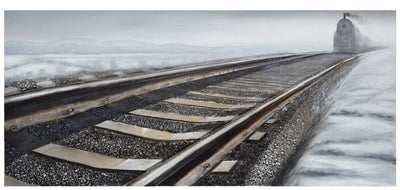 Train Tracks” 3D Oil Painting on Canvas