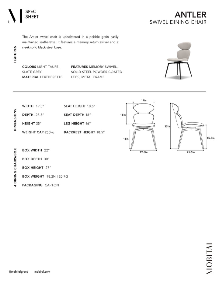 PB-31ANT Swivel Dining Chair