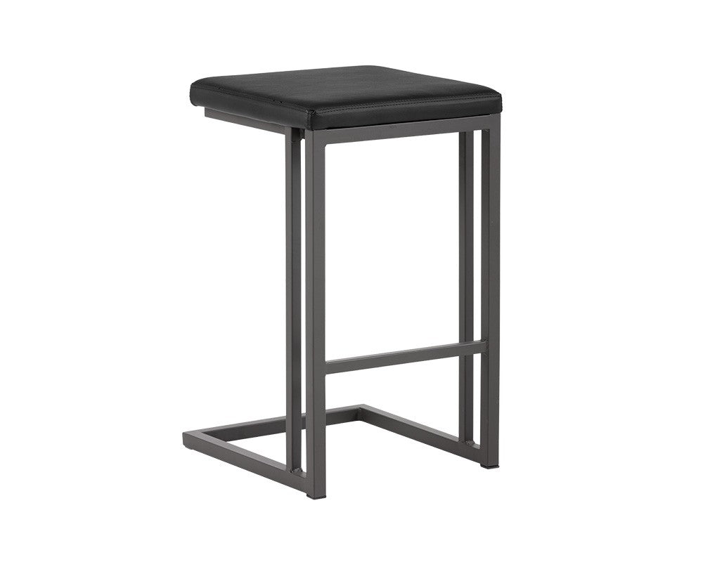 PB-06BON Backless Counterstool and Bar Stool-Onyx - SET OF 2