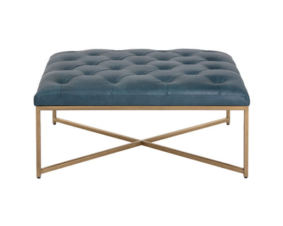 PB-06END Ottoman- Top Grain Leather-Gold