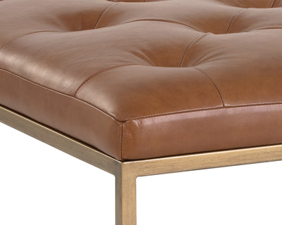PB-06END Ottoman- Top Grain Leather-Gold