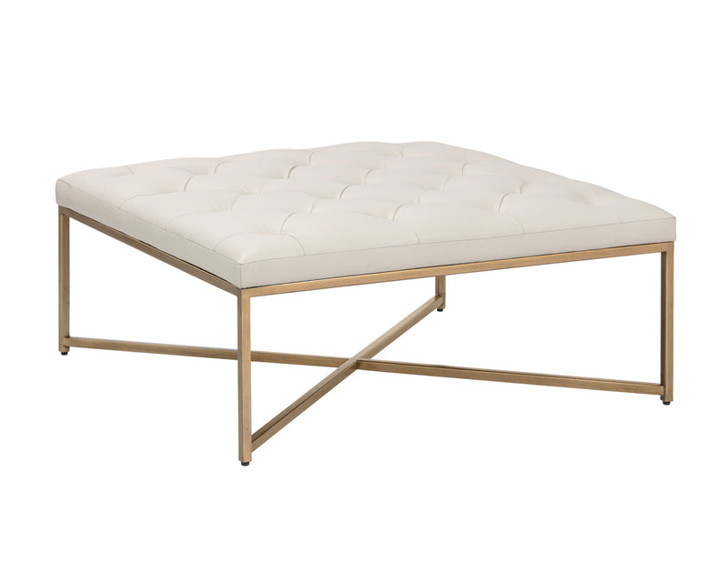 PB-06END Ottoman- Top Grain Leather-Gold