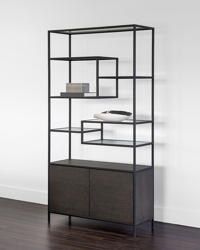 PB-06STA Bookcase- Charcoal Grey