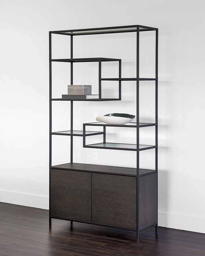 PB-06STA Bookcase- Charcoal Grey