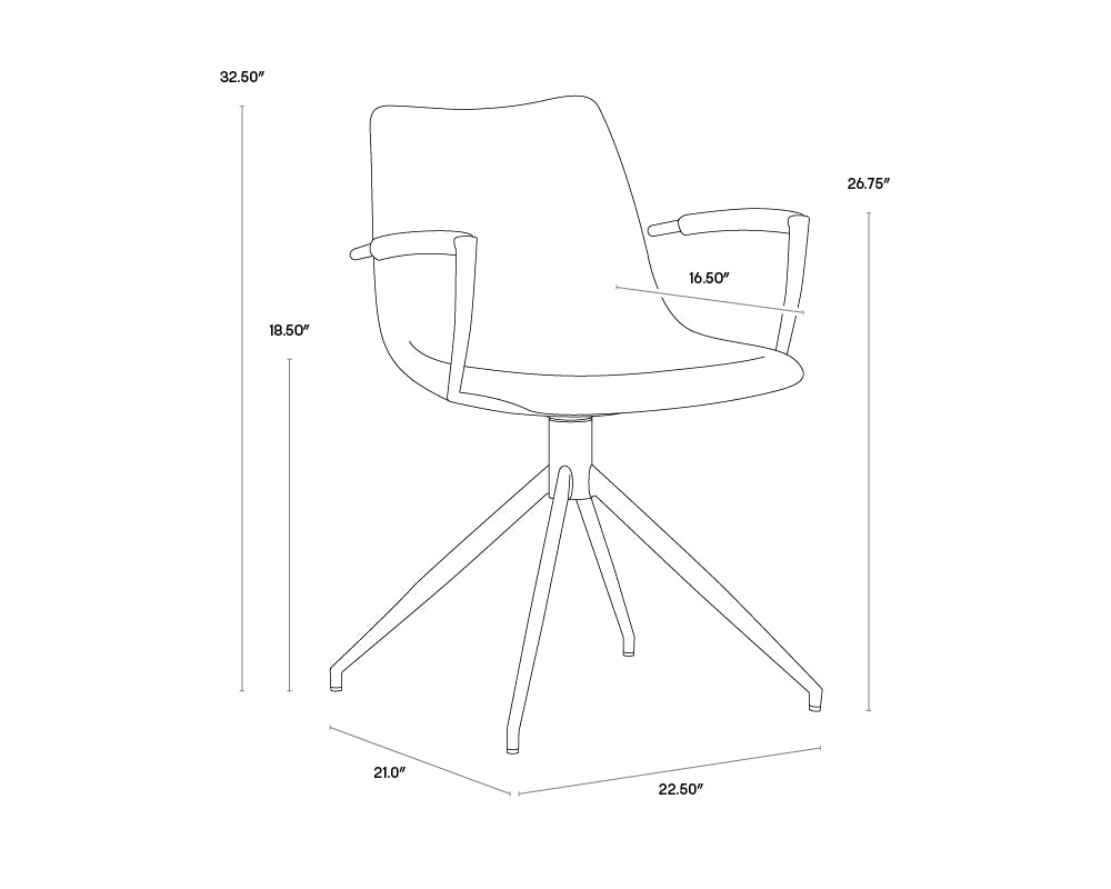 PB-06AND Swivel Arm Chair