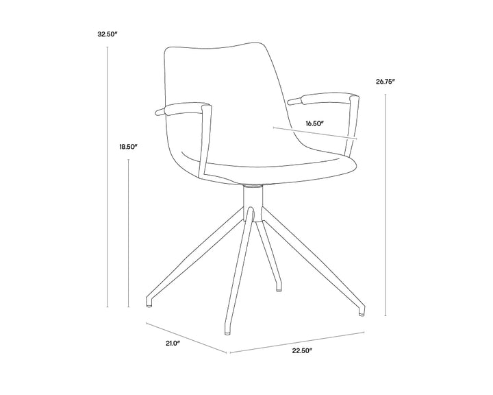 PB-06AND Swivel Arm Chair