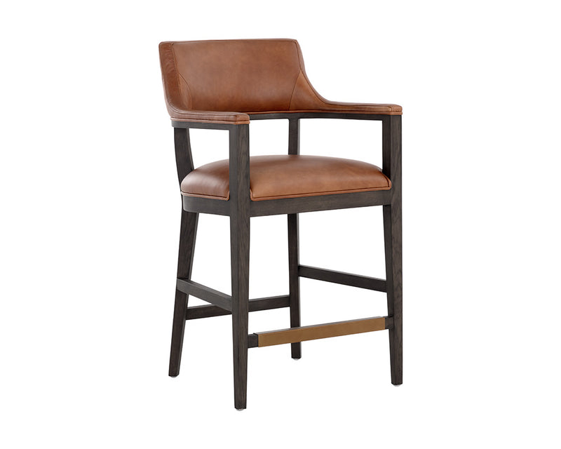 PB-06BRY Counterstool- Tobacco Leather
