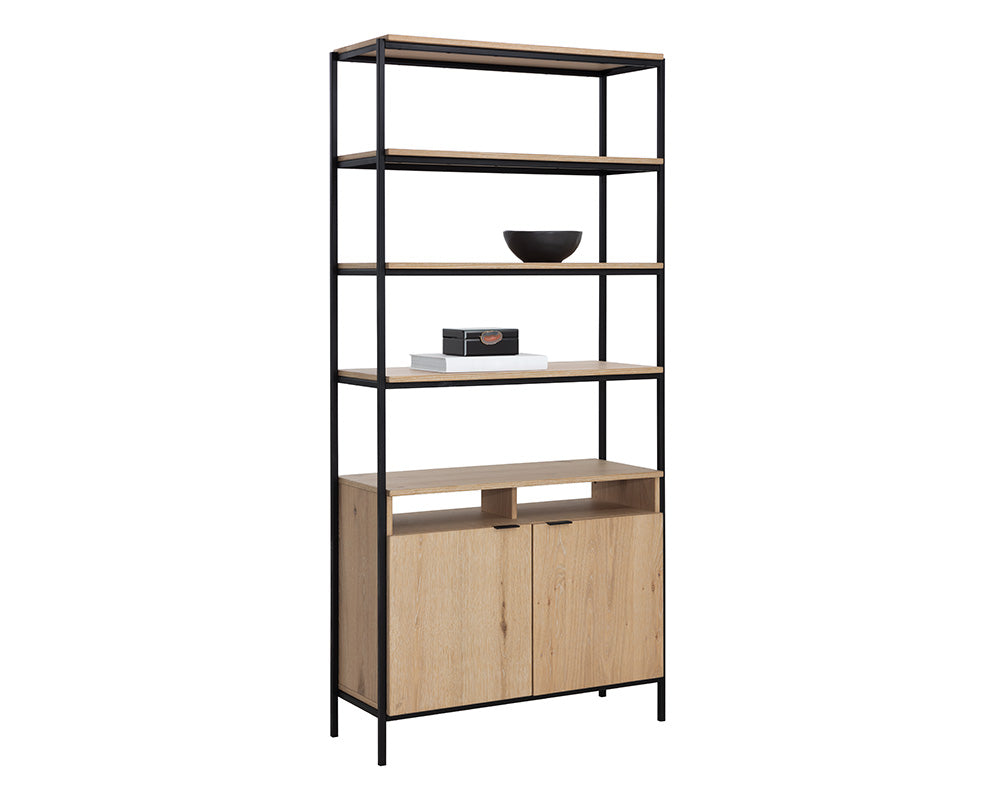 PB-06AMB Bookcase- Rustic Oak