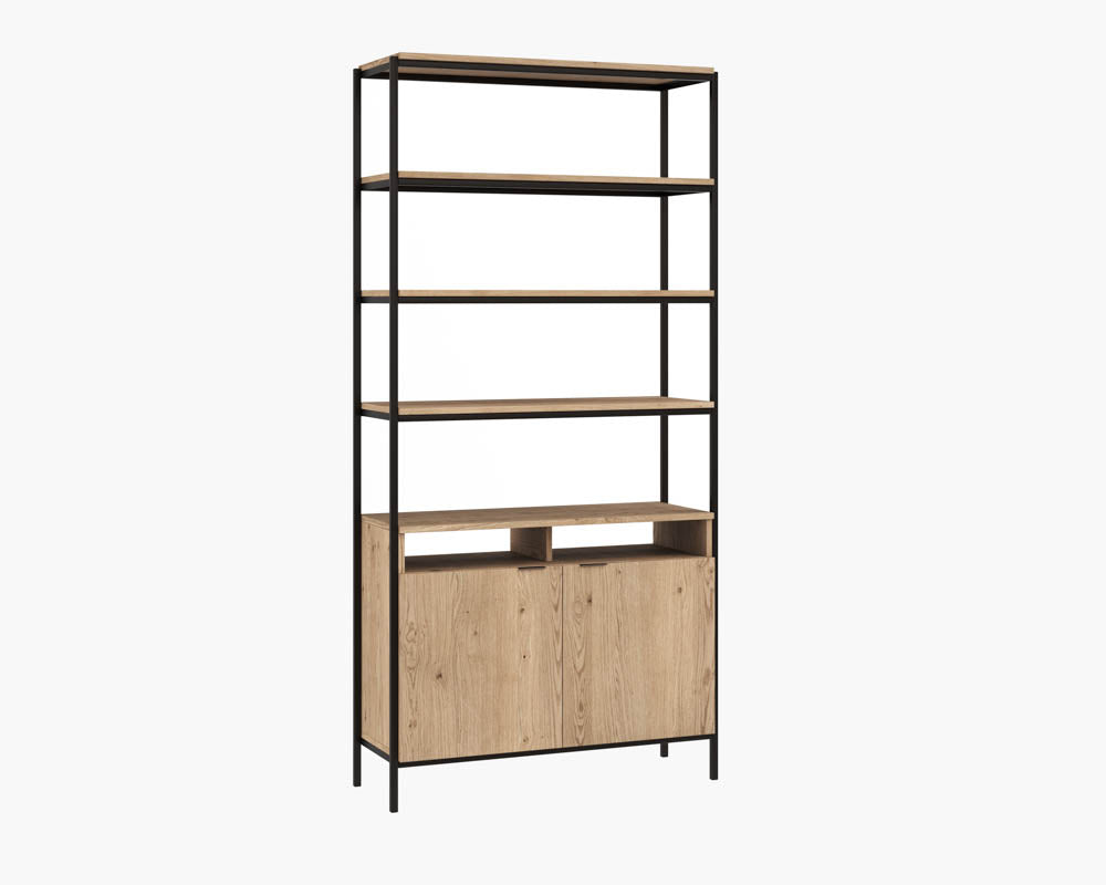 PB-06AMB Bookcase- Rustic Oak