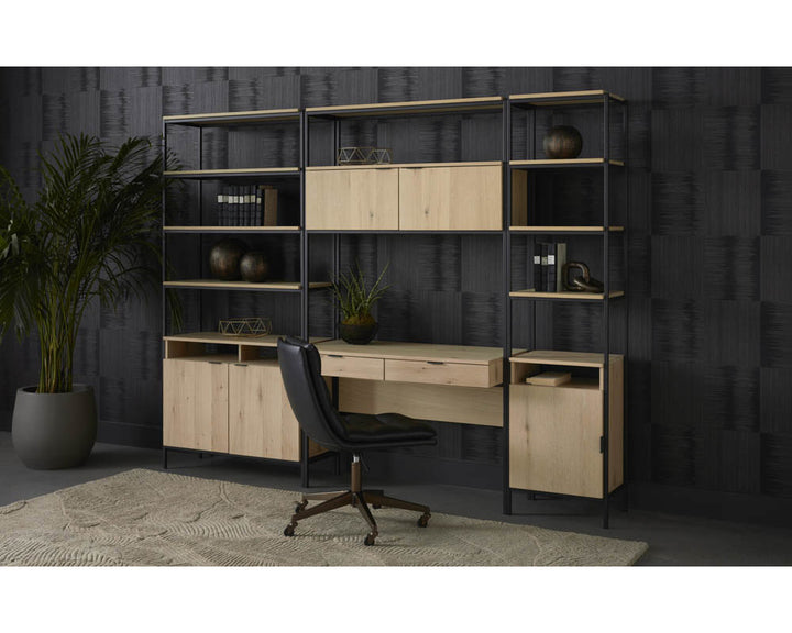 PB-06AMB Bookcase- Rustic Oak