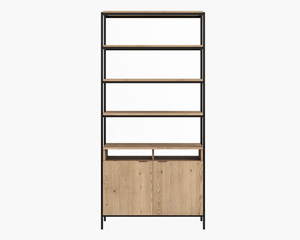 PB-06AMB Bookcase- Rustic Oak