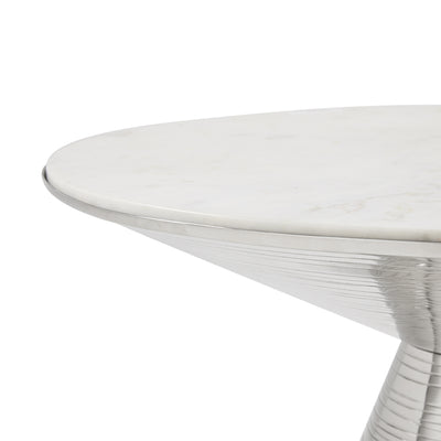 PB-11VAL Round End Table- Marble Top