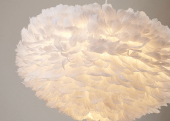 Goose Feathers Ball Chandelier -DLS19C29W - 29.5D