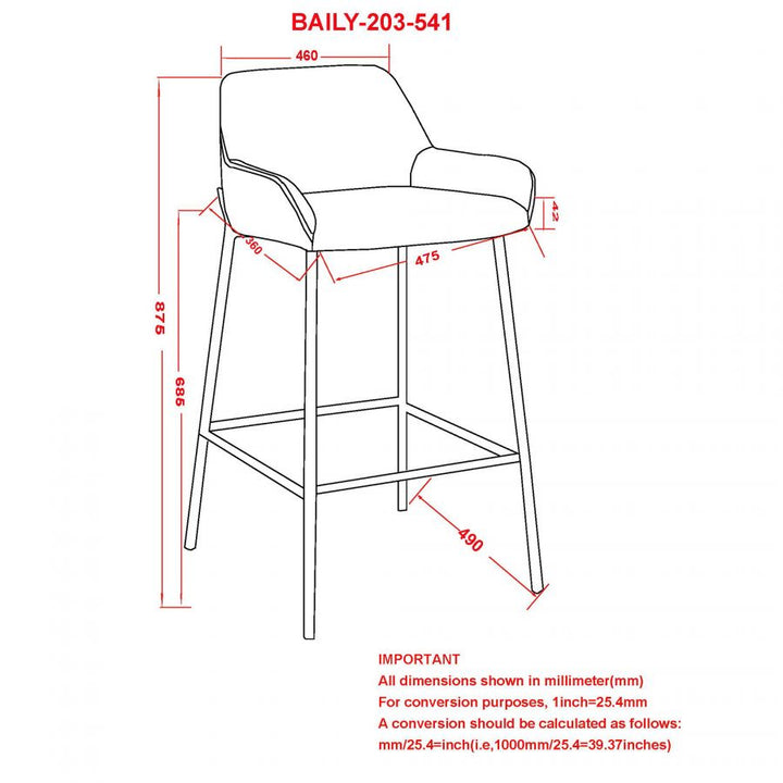 PB-07BAIL Counter Stool -26 in - SET OF 2