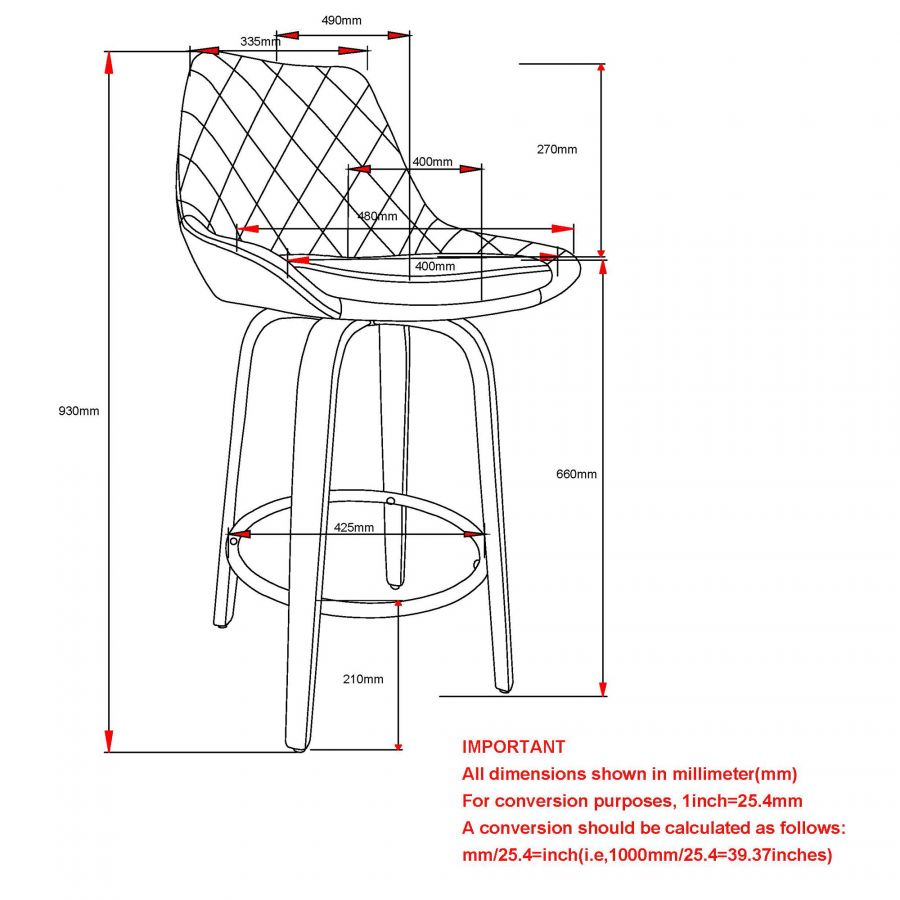 PB-07KEN Swivel Counter Stool -26 in - SET OF 2 - LAST 2 LEFT -FLOOR DISPLAY