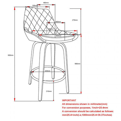 PB-07KEN Swivel Counter Stool -26 in