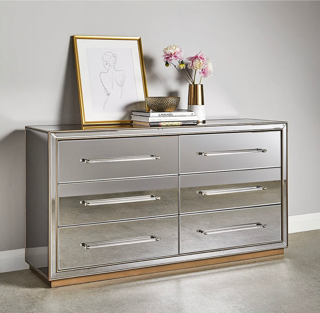 PB-11-103098 Mirrored 6 Drawer Dresser