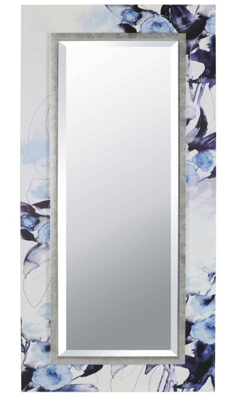 IMM1228 Blue Floral Framed Mirror