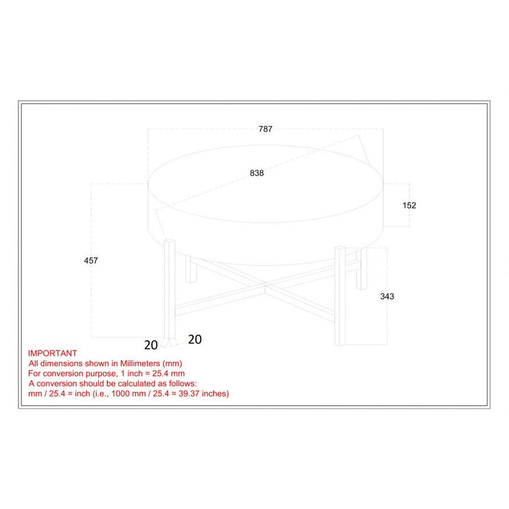 PB-07BLOX Round Coffee Table