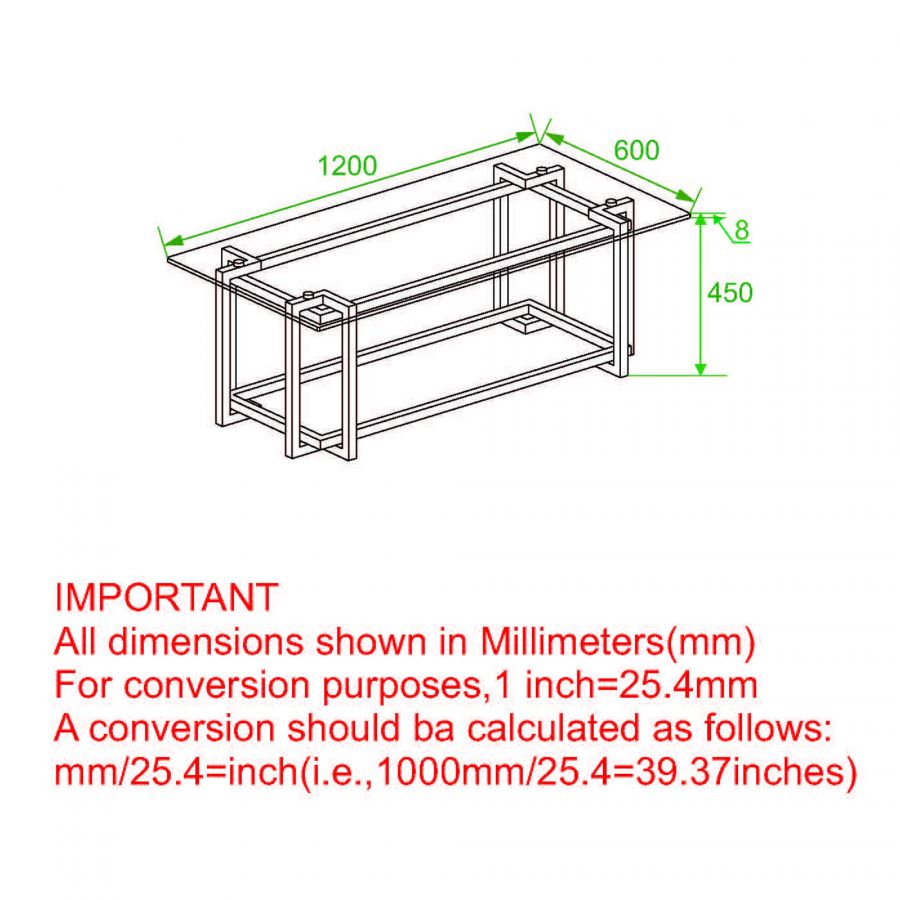 PB-07FLOR Coffee Table- Rectangular