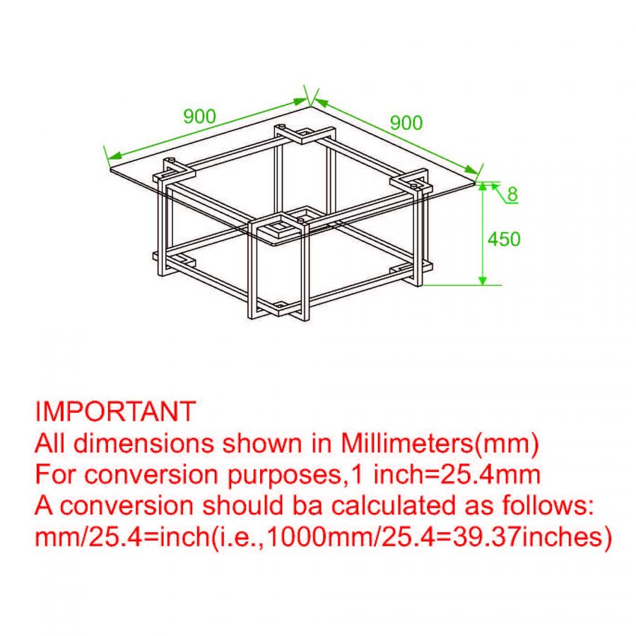 PB-07FLOR Coffee Table- Square