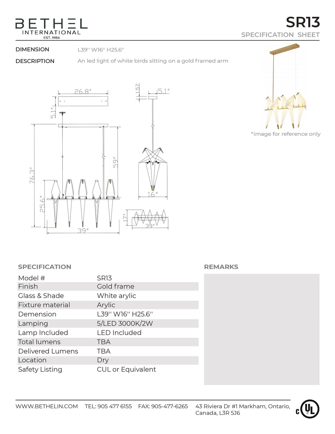 SR13-White Birds LED LIGHTS