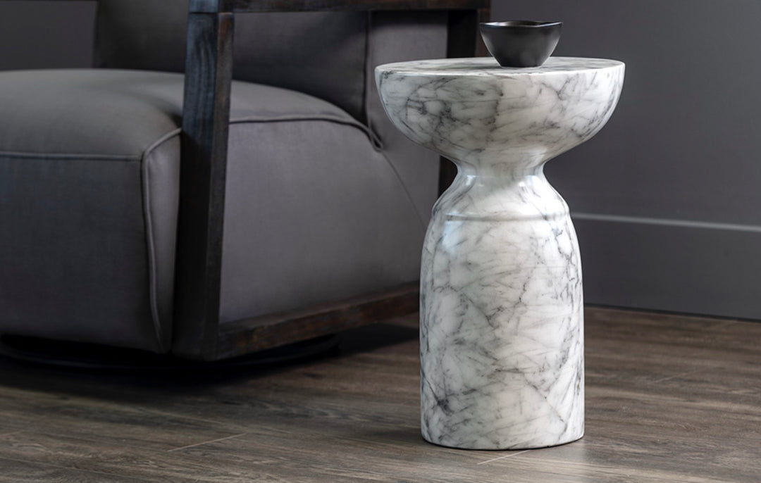 PB-06GOY End Table- Marble Look