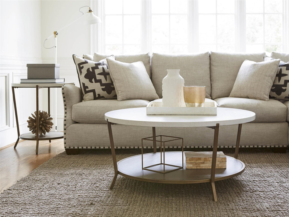PB-01PLY-507 Round Stone Top End Table-Palma-Brava