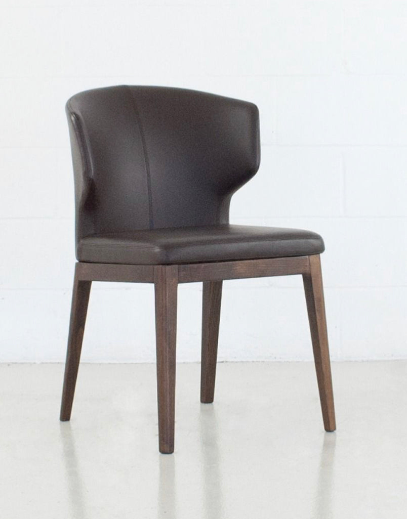 PB-20CAB Dining Chair Faux Leather -Walnut Leg