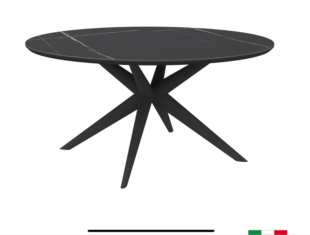 PB-26 Turin Round Dining Table - 59”D - Black