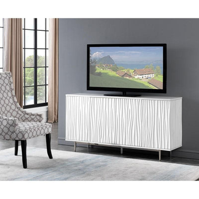 PB-04-48148 Waves Glossy White 4 Door Media Cabinet- CLEARANCE