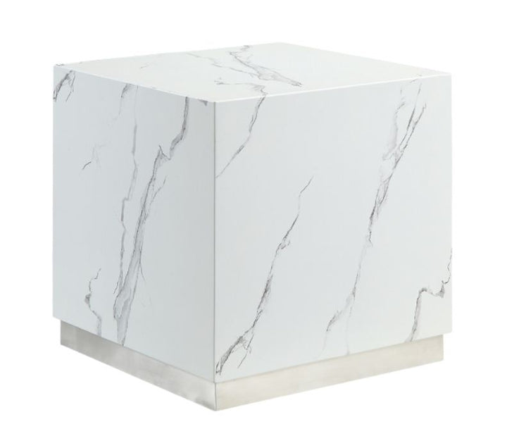 PB-10-6879-04 Square End Table  on Casters- White or Black