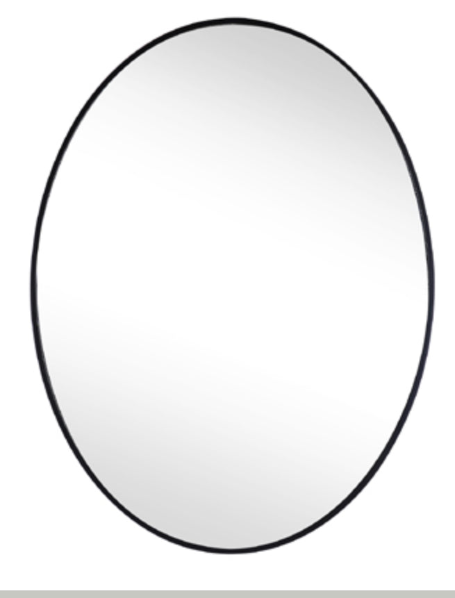 IMP8574 Black Oval Mirror