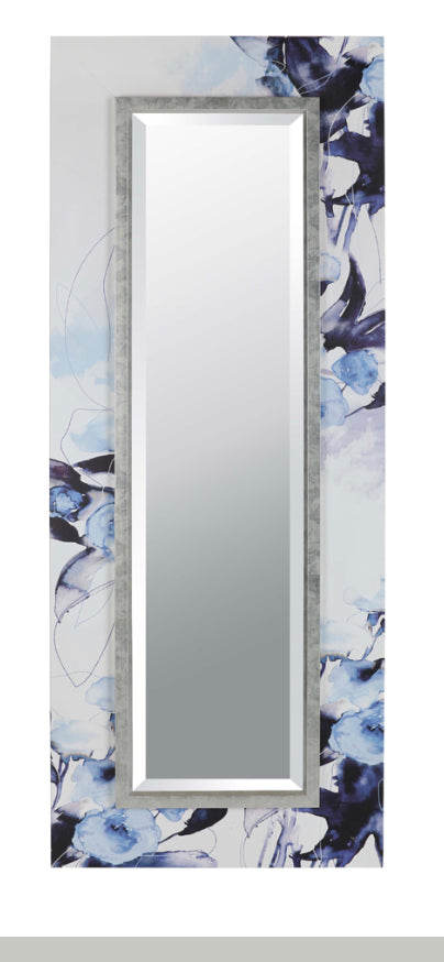 IMM1232 Blue Floral Framed Mirror