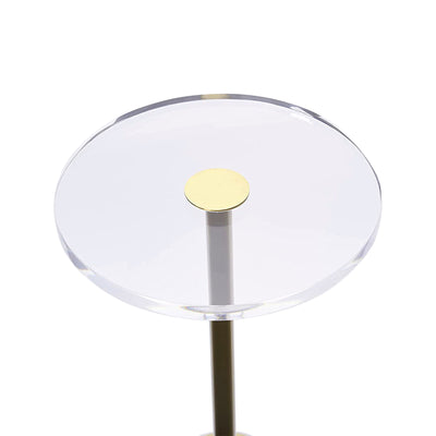 PB-28 Acrylic Tea Table with Gold Brushed Frame