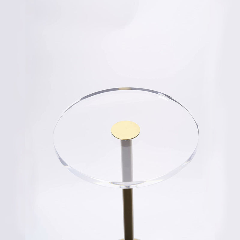 PB-28 Acrylic Tea Table with Gold Brushed Frame