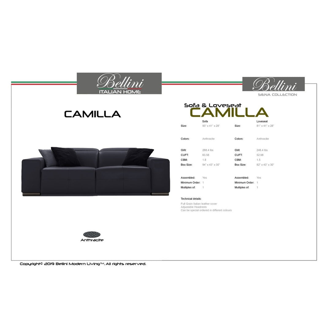 PB-26 Camilla Italian Leather Sofa/Loveseat Recliner