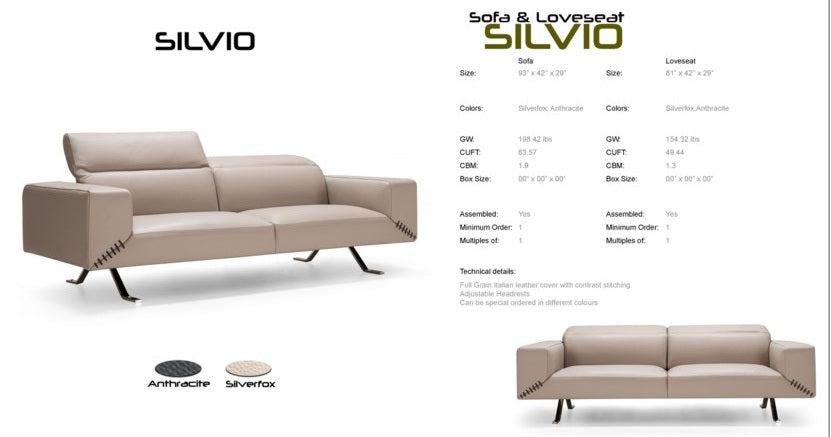 PB-26 Silvio Leather Sofa